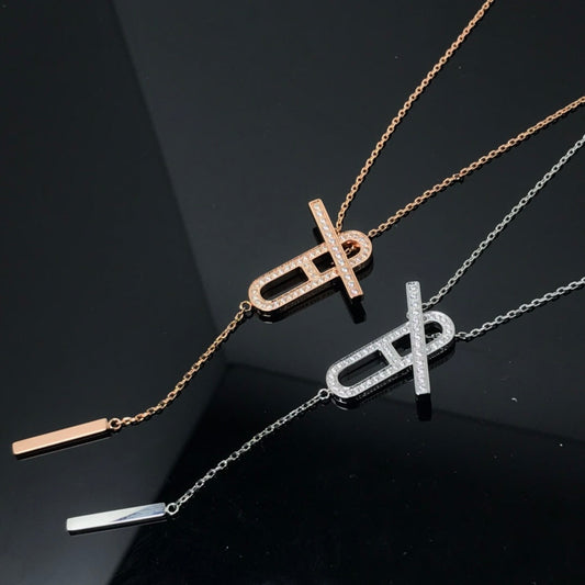 [⭐Corinne]HM NECKLACE PLATINUM ROSE GOLD DIAMOND