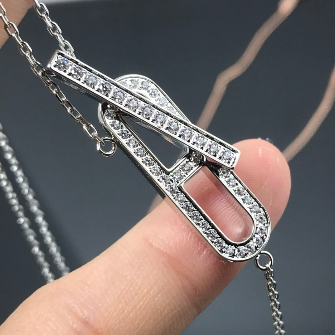 [⭐Corinne]HM NECKLACE PLATINUM ROSE GOLD DIAMOND