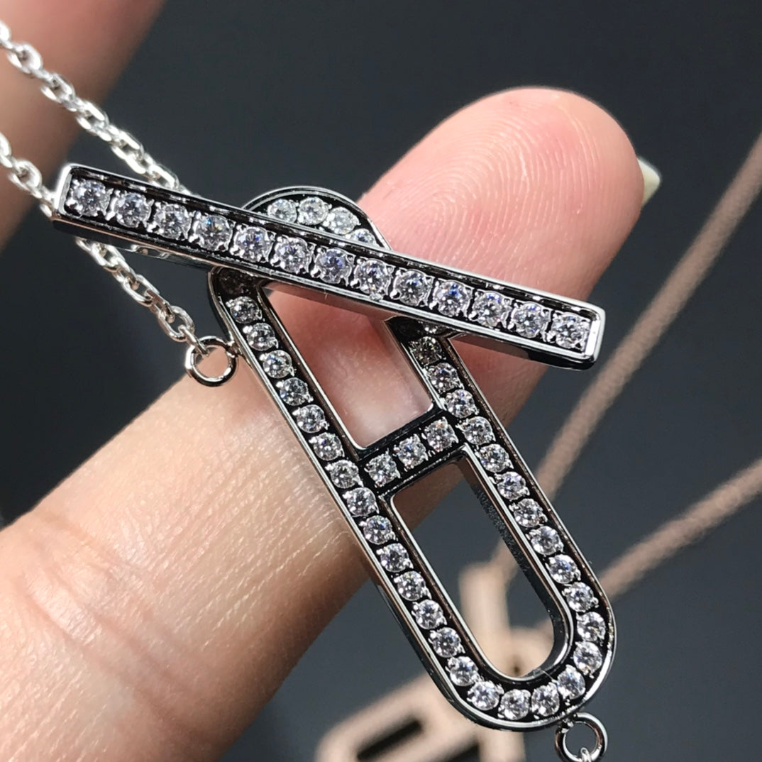 [⭐Corinne]HM NECKLACE PLATINUM ROSE GOLD DIAMOND