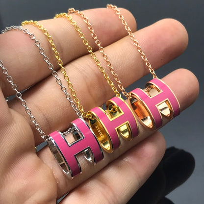 [⭐Corinne]H NECKLACE PINK