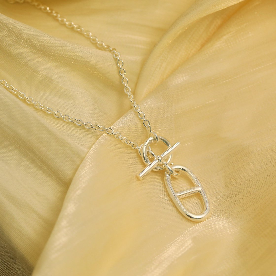 [⭐Corinne]HM CHAINE D'ANCRE PENDANT NECKLACE STERLING SILVER