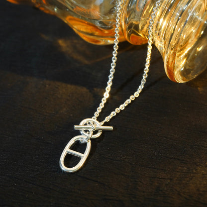 [⭐Corinne]HM CHAINE D'ANCRE PENDANT NECKLACE STERLING SILVER