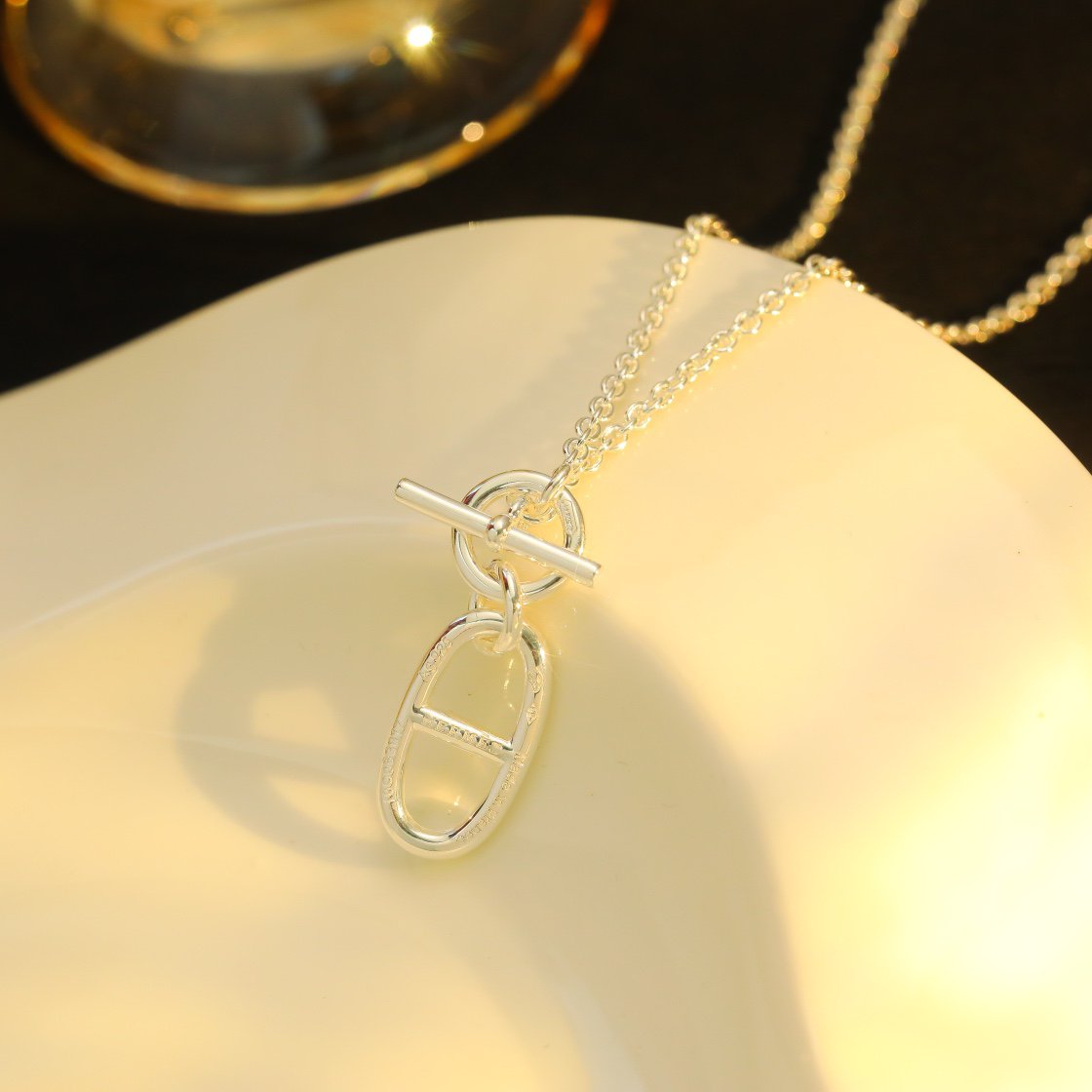 [⭐Corinne]HM CHAINE D'ANCRE PENDANT NECKLACE STERLING SILVER