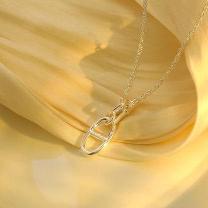 [⭐Corinne]HM CHAINE D'ANCRE PENDANT NECKLACE STERLING SILVER