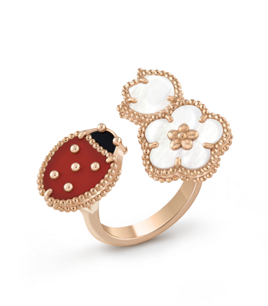 [⭐Corinne]LUCKY 3 MOTIF ROSE GOLD RING