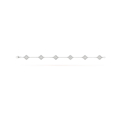 [⭐Corinne]CLOVER 6 MOTIF SILVER DIAMOND BRACELET