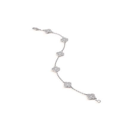 [⭐Corinne]CLOVER 6 MOTIF SILVER DIAMOND BRACELET