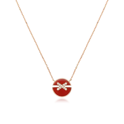 [⭐Corinne]JEUX DE ROSE GOLD DIAMOND NECKLACE
