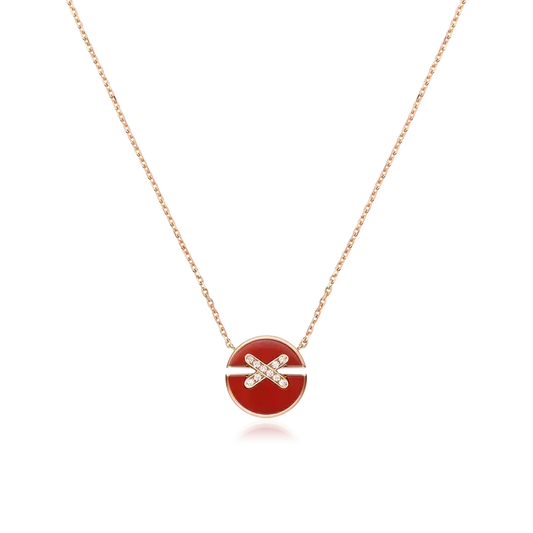 [⭐Corinne]JEUX DE ROSE GOLD DIAMOND NECKLACE