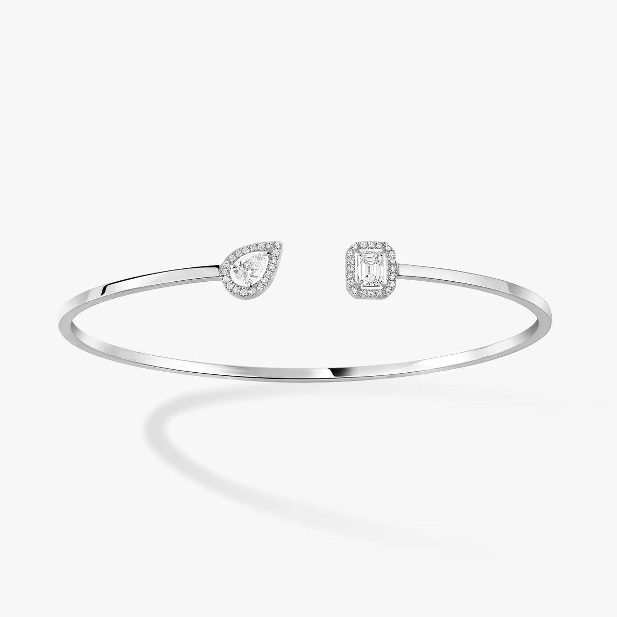 [⭐Corinne]JONC FLEX MY TWIN TOI & MOI SILVER DIAMOND BRACELET