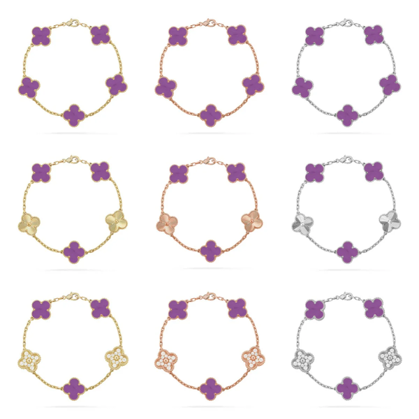 [⭐Corinne] CLOVER 5 MOTIF VIOLET BRACELET COLLECTION