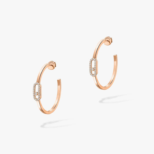 [⭐Corinne]CREOLES MOVE UNO PM DIAMOND EARRINGS