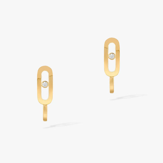 [⭐Corinne]CREOLES MOVE UNO MINI 1 DIAMOND EARRINGS