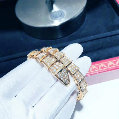 [⭐Corinne]SERPENTI BRACELET 8MM PINK GOLD DIAMOND