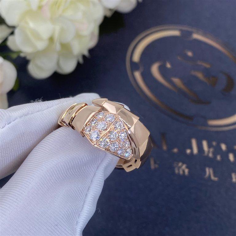 [⭐Corinne]SERPENTI RING PINK GOLD DIAMOND