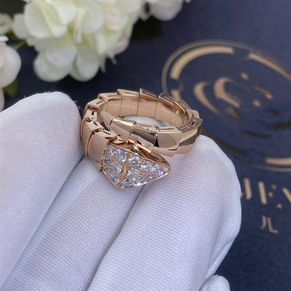 [⭐Corinne]SERPENTI RING PINK GOLD DIAMOND