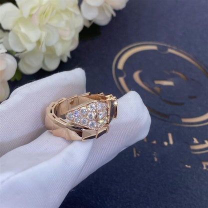 [⭐Corinne]SERPENTI RING PINK GOLD DIAMOND