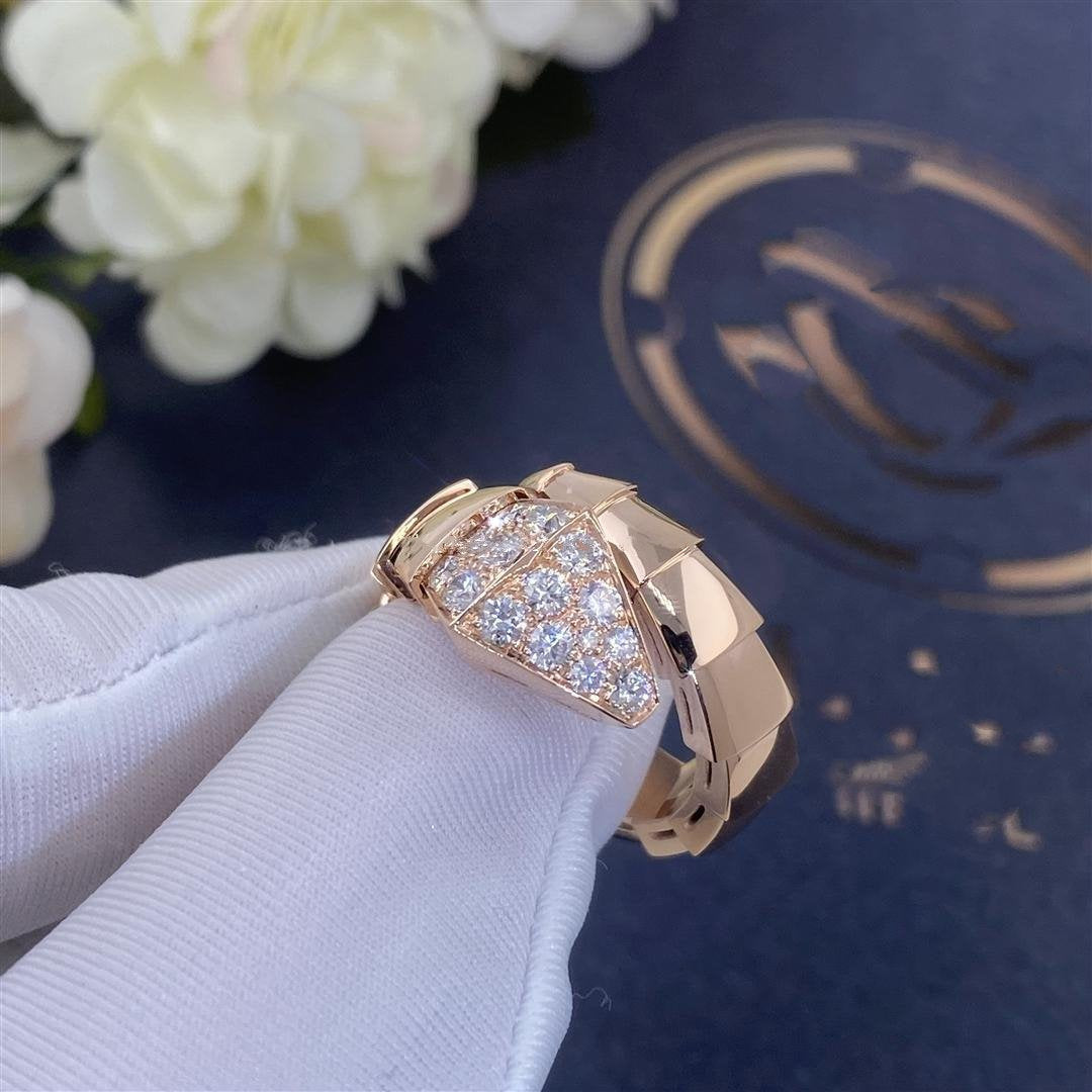 [⭐Corinne]SERPENTI RING PINK GOLD DIAMOND