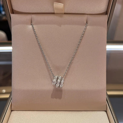 [⭐Corinne]SERPENTI  NECKLACE DOUBLE RING DIAMOND