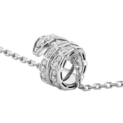 [⭐Corinne]SERPENTI  NECKLACE DOUBLE RING DIAMOND