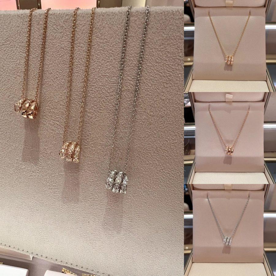 [⭐Corinne]SERPENTI  NECKLACE DOUBLE RING DIAMOND