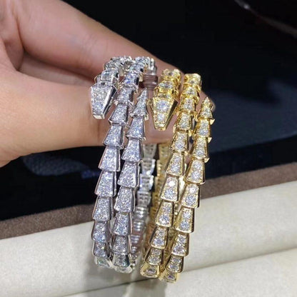 [⭐Corinne]SERPENTI BRACELET GOLD DIAMOND DOUBLE ROW