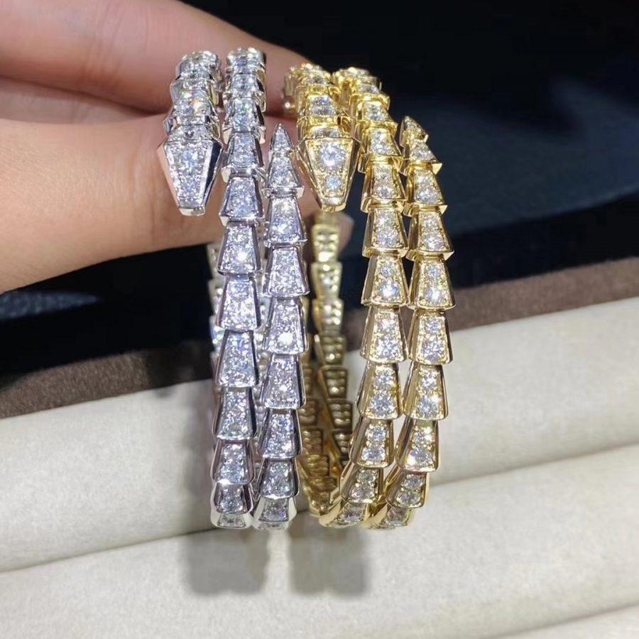 [⭐Corinne]SERPENTI BRACELET GOLD DIAMOND DOUBLE ROW