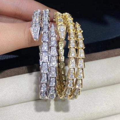 [⭐Corinne]SERPENTI BRACELET GOLD DIAMOND DOUBLE ROW
