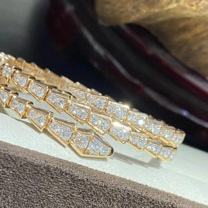 [⭐Corinne]SERPENTI BRACELET GOLD DIAMOND DOUBLE ROW