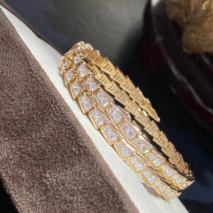[⭐Corinne]SERPENTI BRACELET GOLD DIAMOND DOUBLE ROW