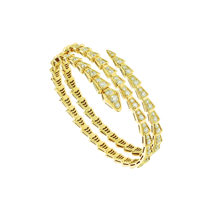 [⭐Corinne]SERPENTI BRACELET GOLD DIAMOND DOUBLE ROW