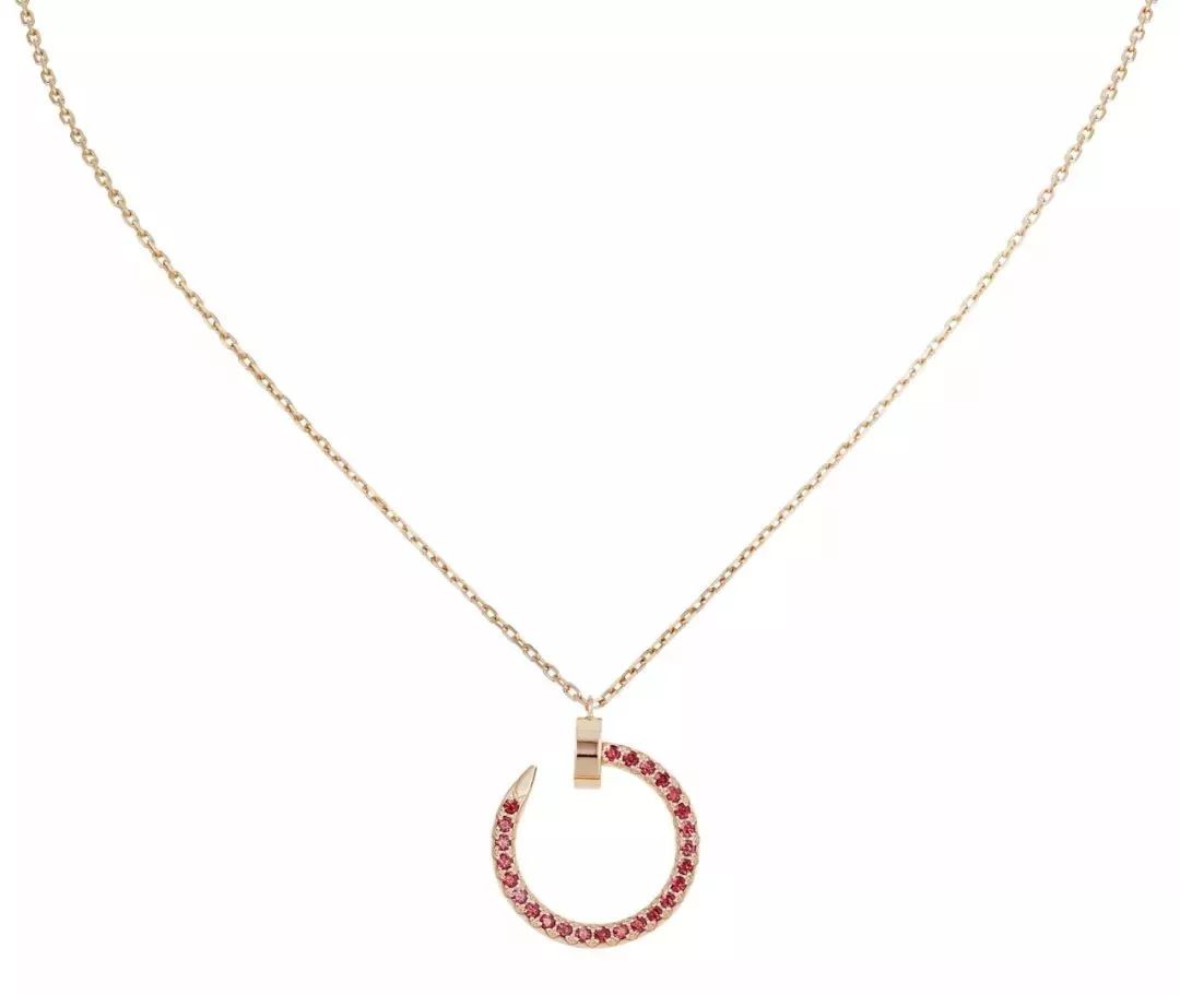 [⭐Corinne]JUSTE NECKLACE GOLD RED DIAMONDS