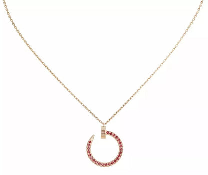 [⭐Corinne]JUSTE NECKLACE GOLD RED DIAMONDS