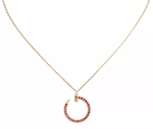 [⭐Corinne]JUSTE NECKLACE GOLD RED DIAMONDS