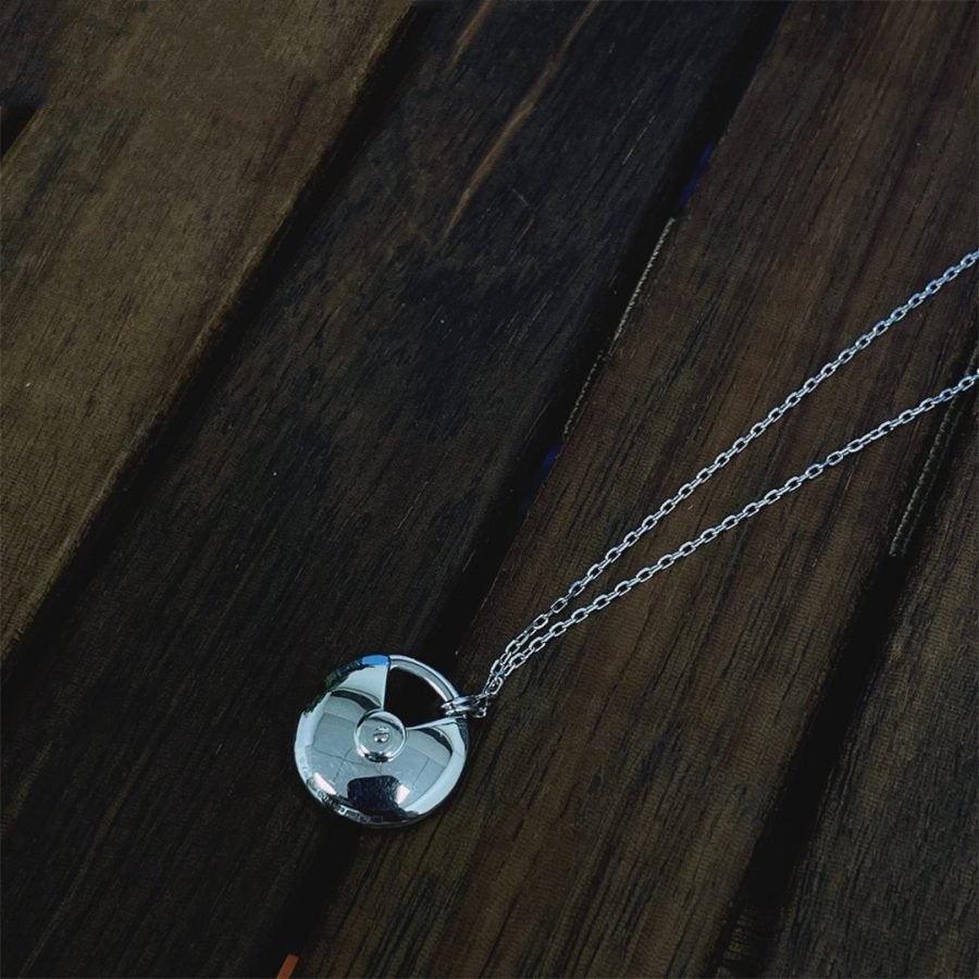 [⭐Corinne]AMULETTE SILVER FULL DIAMOND NECKLACE