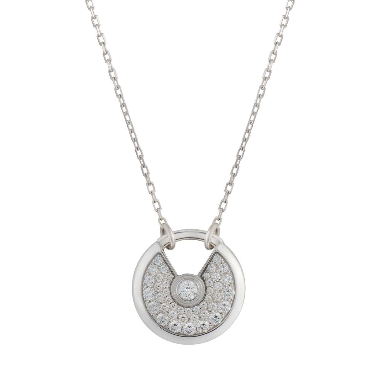 [⭐Corinne]AMULETTE SILVER FULL DIAMOND NECKLACE