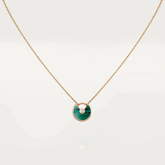 [⭐Corinne]AMULETTE ROSE GOLD MALACHITE NECKLACE