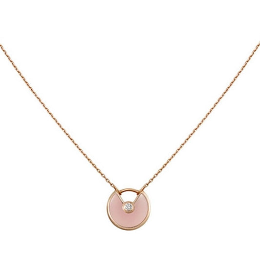 [⭐Corinne]AMULETTE ROSE GOLD PINK MOP NECKLACE