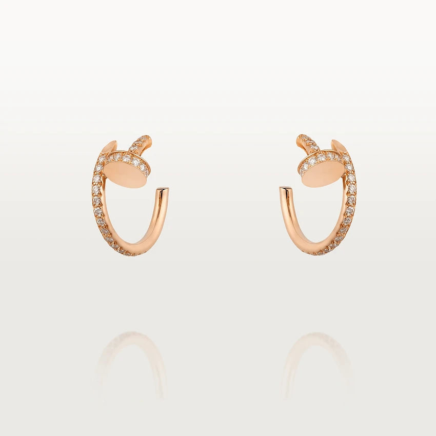[⭐Corinne]JUSTE EARRINGS 12.75MM PINK GOLD DIAMOND