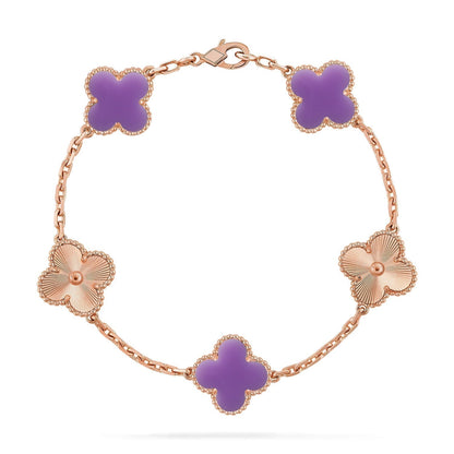 [⭐Corinne]CLOVER 5 MOTIF LIGHT PURPLE BRACELET COLLECTION