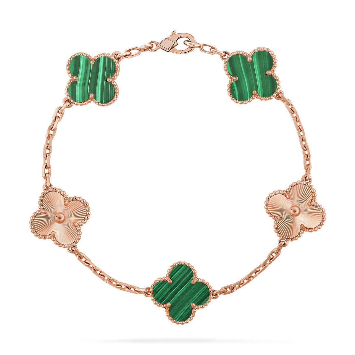 [⭐Corinne] CLOVER 5 MOTIF MALACHITE BRACELET COLLECTION