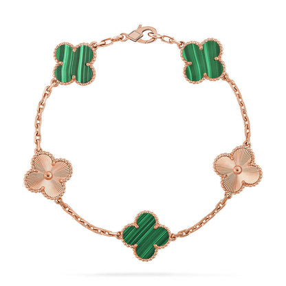 [⭐Corinne] CLOVER 5 MOTIF MALACHITE BRACELET COLLECTION