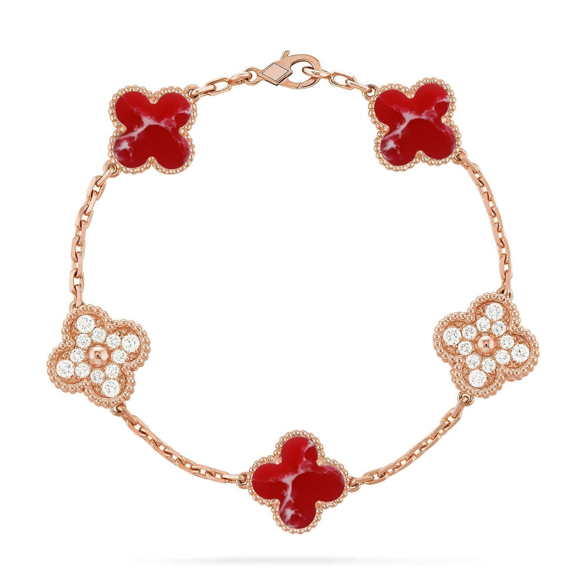 [⭐Corinne]CLOVER 5 MOTIF RED PATTERN BRACELET COLLECTION