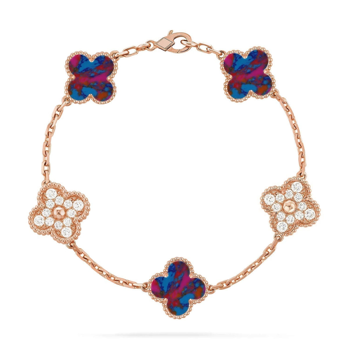 [⭐Corinne]CLOVER 5 MOTIF COLOR GEMSTONES BRACELET COLLECTION
