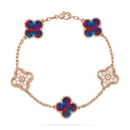 [⭐Corinne]CLOVER 5 MOTIF COLOR GEMSTONES BRACELET COLLECTION