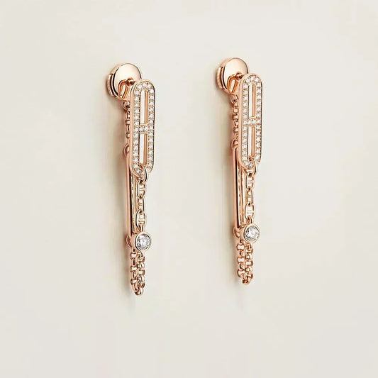 [⭐Corinne]CHAINE CHAOS DIAMOND DROP EARRINGS