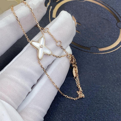 [⭐Corinne]JEUX BRACELET WHITE MOP PINK GOLD 1 DIAMOND
