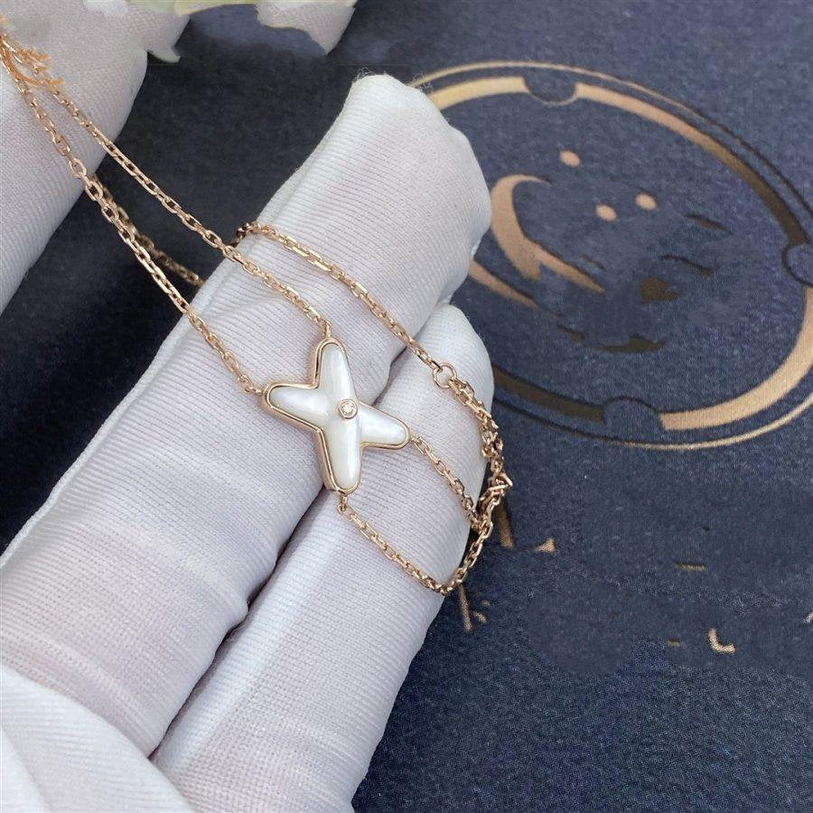 [⭐Corinne]JEUX BRACELET WHITE MOP PINK GOLD 1 DIAMOND