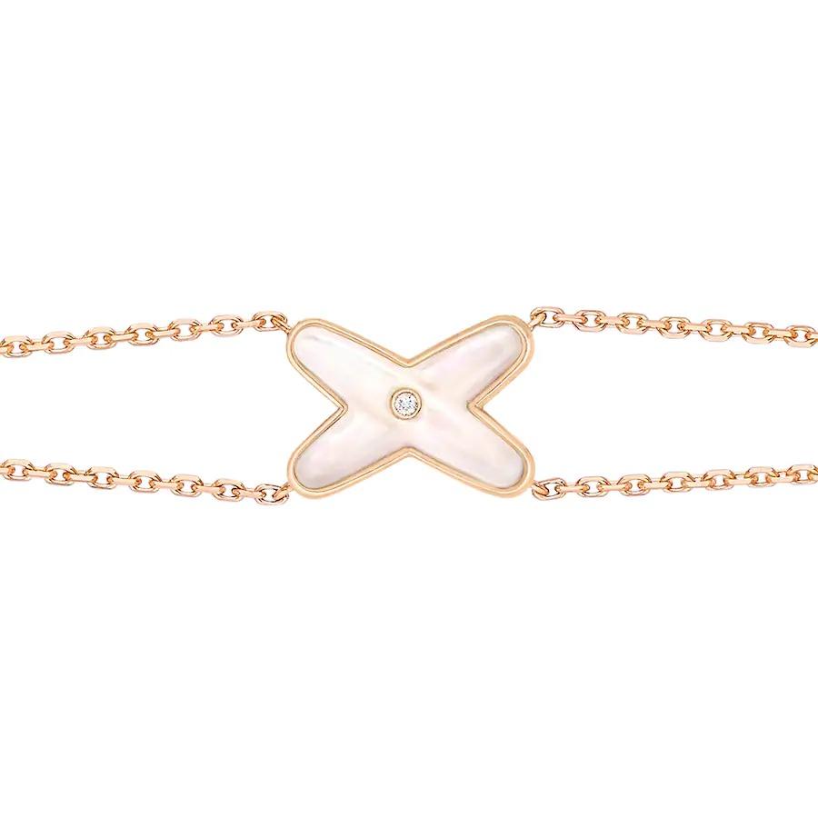 [⭐Corinne]JEUX BRACELET WHITE MOP PINK GOLD 1 DIAMOND