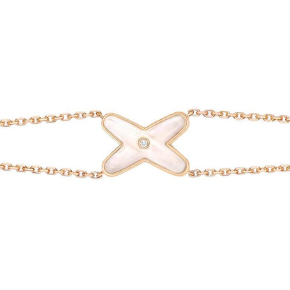 [⭐Corinne]JEUX BRACELET WHITE MOP PINK GOLD 1 DIAMOND